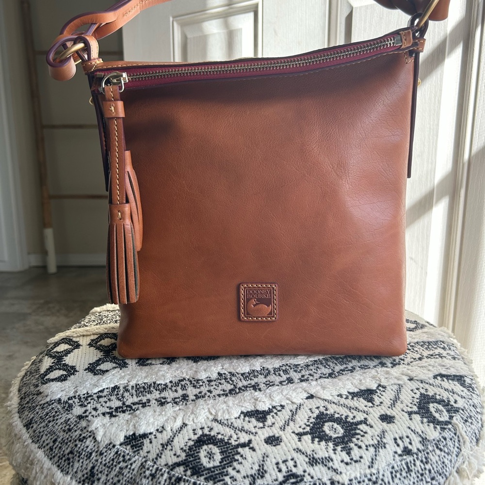 Dooney & Bourke Brown Leather Hobo Bag - Picture 2 of 16